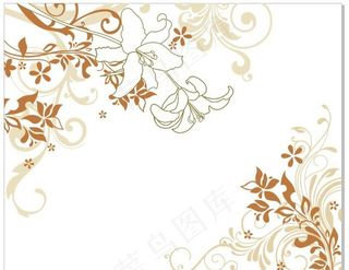 大麦花香欧式花纹花卉背景墙图片
