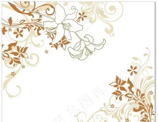 大麦花香欧式花纹花卉背景墙图片