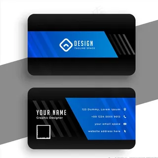 黑蓝色名片图片