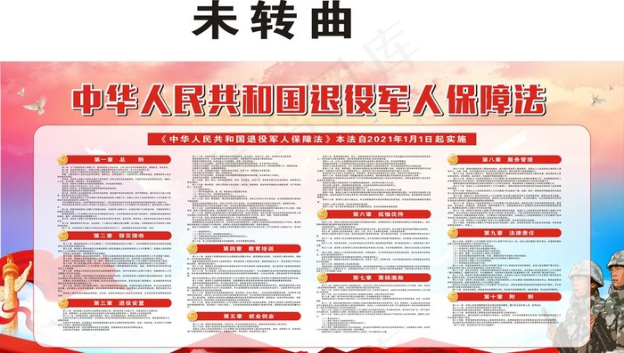 退役军人保障法图片(2400X1200)cdr矢量模版下载