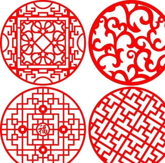 镂空圆形雕花图片cdr矢量模版下载