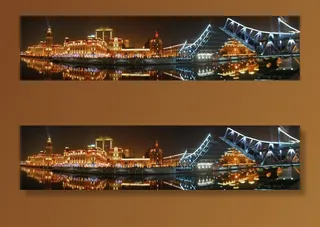 天津 海河 解放桥 夜景图片