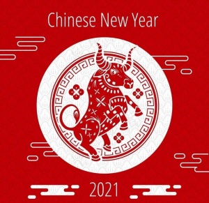 牛 新年展板背景图片