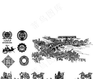 酒包装元素图片