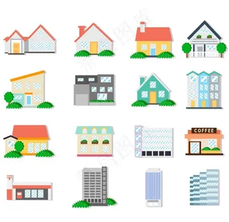 卡通房子建筑图片