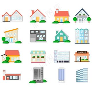 卡通房子建筑图片