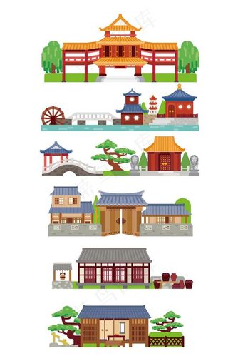中国风卡通建筑图片