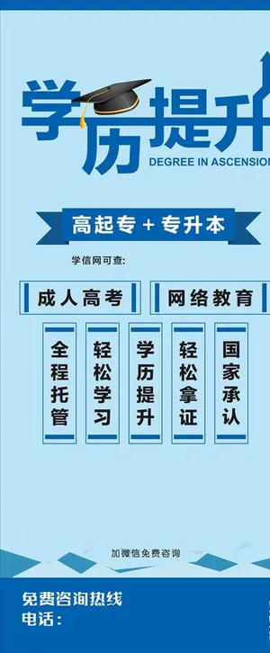 学历提升展架图片