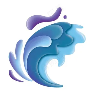液态蓝色浪花图案图片