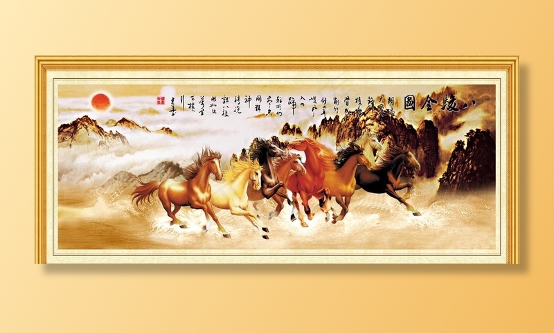 八骏图图片(5846X2698(DPI:114))psd模版下载