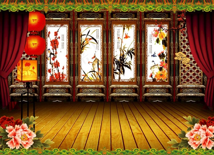 舞台背景图片(11417X8661(DPI:100))psd模版下载