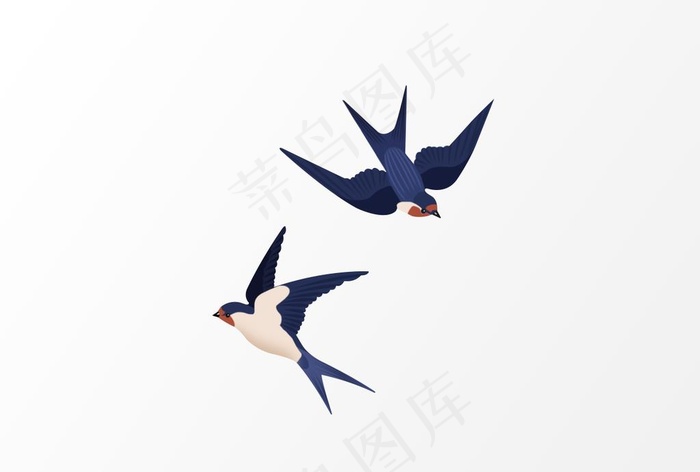 燕子小鸟插画卡通背景素材图片