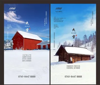 大雪节气 大雪海报图片