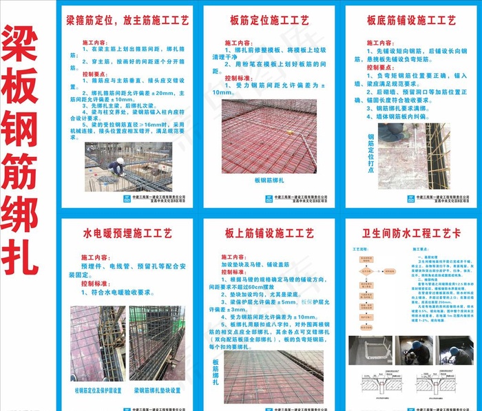 钢筋绑扎施工工艺卡图片cdr矢量模版下载