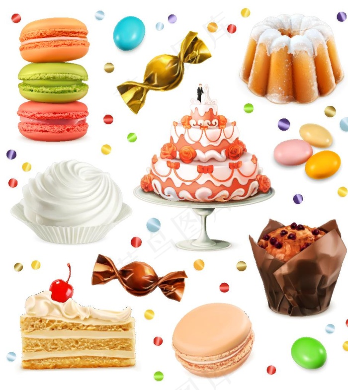 蛋糕  饼干 糖豆图片