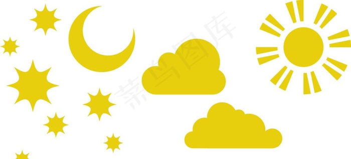太阳月亮图片eps,ai矢量模版下载