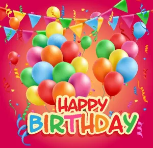 气球束生日贺卡图片
