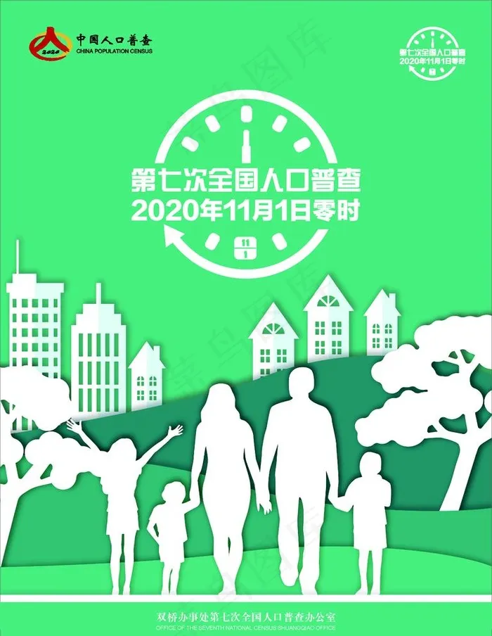 人口普查图片cdr矢量模版下载
