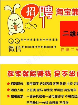 兼职招聘名片图片