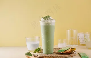 抹茶奶盖 抹茶奶茶图片