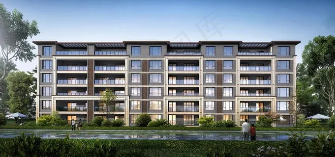 小区别墅洋房园林景观效果图图片