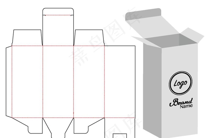 纸质包装盒刀模设计图图片