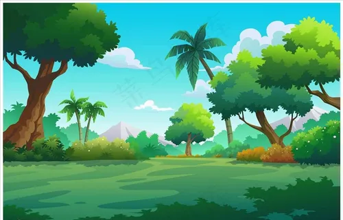 森林插画图片