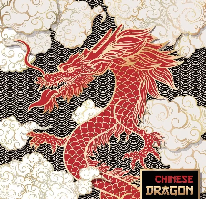 中国风传统龙云纹图案图片eps,ai矢量模版下载