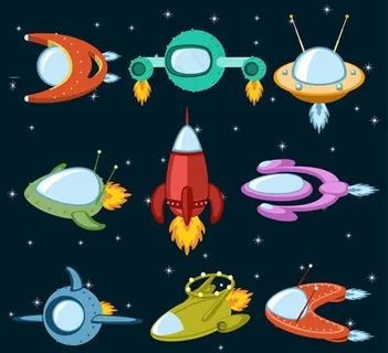 卡通宇宙飞船图片