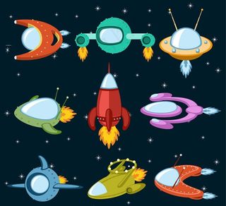 卡通宇宙飞船图片