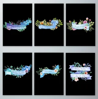 免抠手绘花卉丝带png素材图片