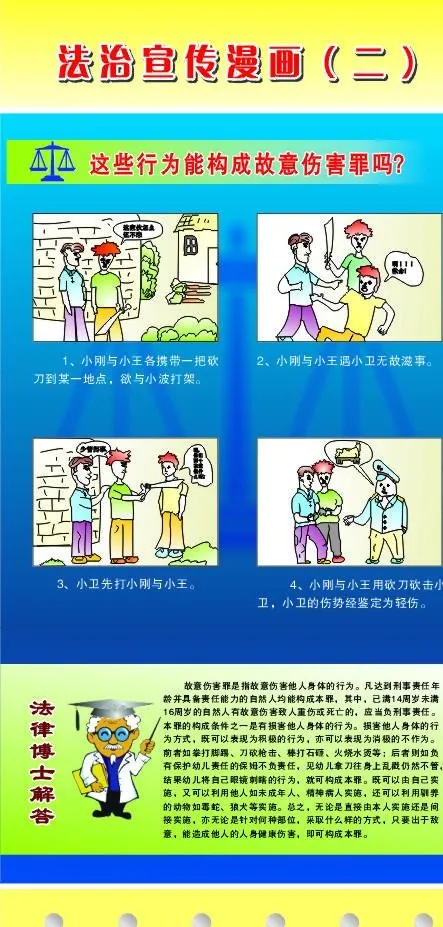 CDR9 法制宣传漫画-这些行为能构成故意伤害罪吗?图片