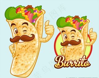 卡通手抓饼图片