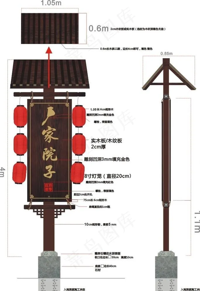 院子导视牌图片cdr矢量模版下载