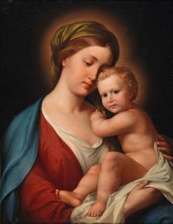 圣母抱耶稣图片