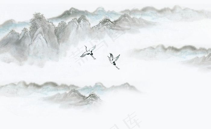 山水画图片(9071X5669(DPI:72))psd模版下载