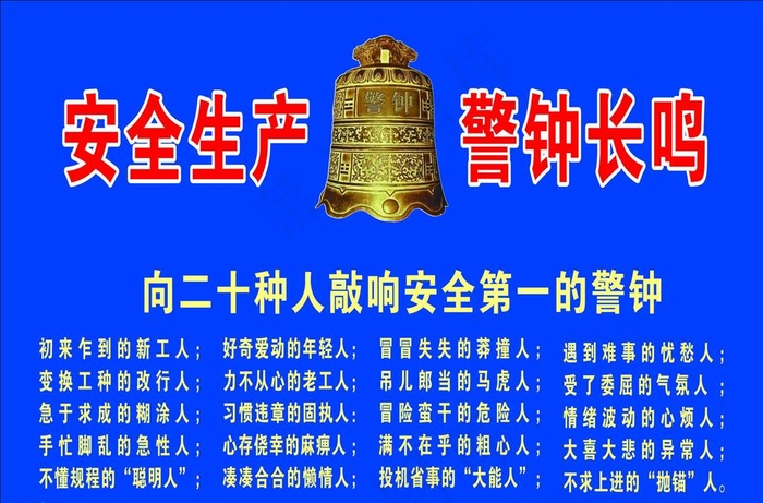 安全生产警钟长鸣图片cdr矢量模版下载