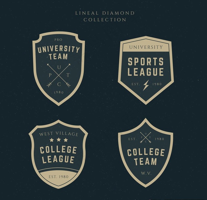 复古盾牌标签矢量素材图片