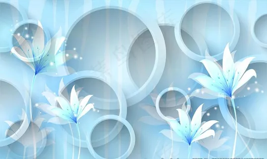 梦幻花背景墙图片