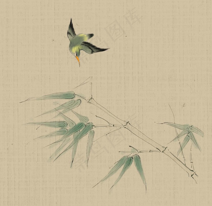 古风竹子背景图片(2000X2000(DPI:300))psd模版下载