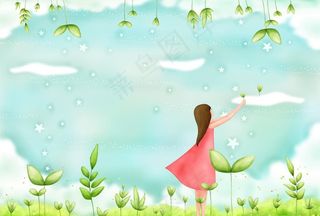 可爱幼儿卡通矢量插画背景图片