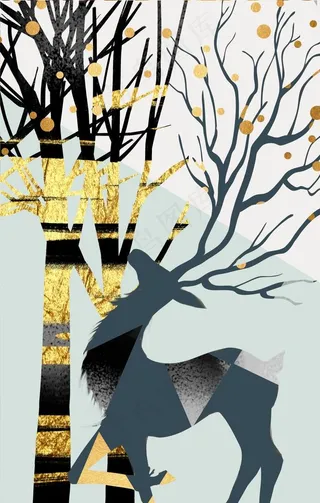 轻奢几何装饰画图片