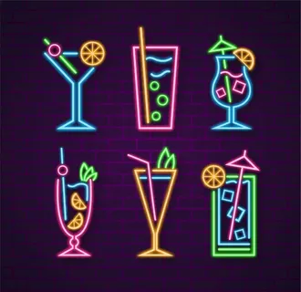 霓虹鸡尾酒饮料图片