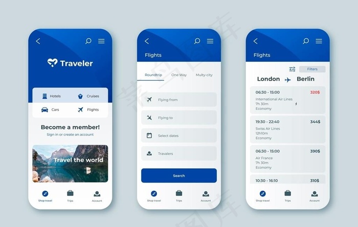 UI首页 UI图标 UI标志图片ai矢量模版下载