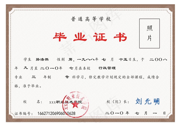 毕业证书图片