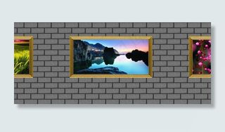 假墙体风景画喷绘图片