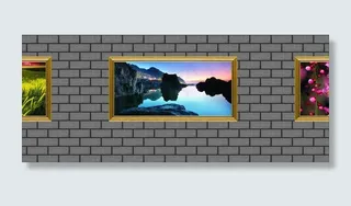 假墙体风景画喷绘图片