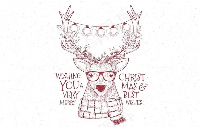 圣诞节动物图片ai矢量模版下载