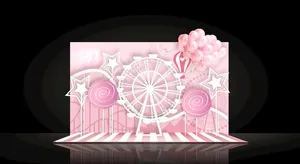 粉色合影区图片