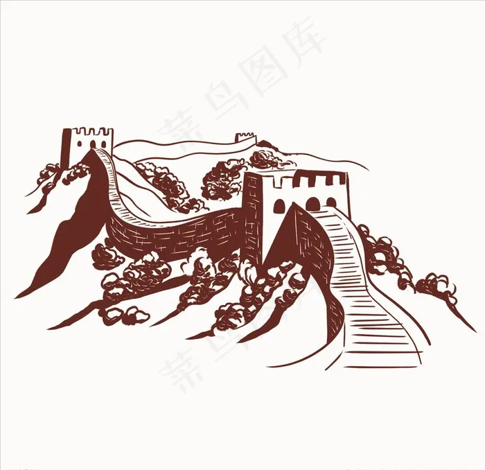 长城图片psd模版下载